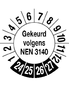 Keuringssticker "NEN 3140"