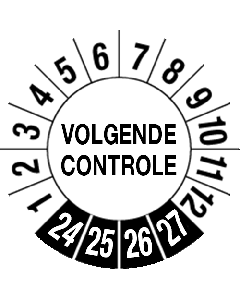 Keuringssticker "Volgende Controle"
