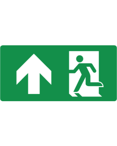 Nooduitgang rechtdoor (opaal sticker)