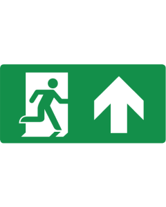 Nooduitgang rechtdoor (opaal sticker)