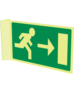 Nooduitgang van muur af (haaks fotoluminescerend)