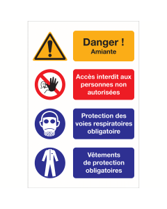Panneau Danger! Amiante - Accès Interdit