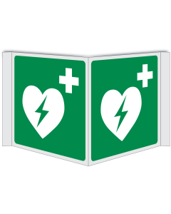 Panorama bord met pictogram AED - ISO 7010