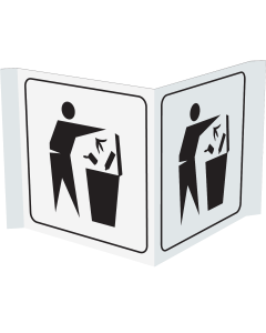 Wit panorama bord voor aanduiden afvalcontainer