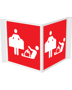 Panorama bord met pictogram van een blusdeken / brandddeken