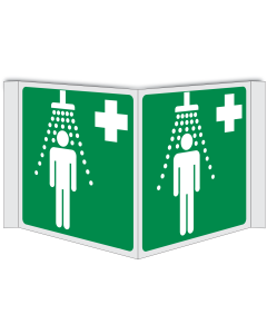 Panorama bord met pictogram nooddouche ISO 7010