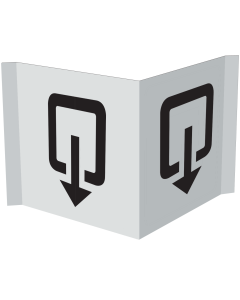 Wit panorama bord met pictogram voor aanduiden uitgang