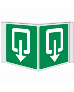 Panorama bord met pictogram uitgang