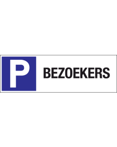 Parkeerbord "Bezoekers" Dibond 340x110mm