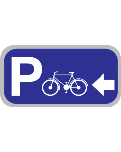 Parkeerbord "Fietsen links" aluminium 400x200mm