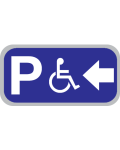 Parkeerbord "Mindervalide links" aluminium 400x200mm