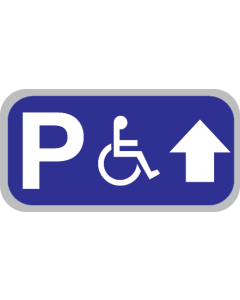 Parkeerbord "Mindervalide rechtdoor" aluminium 400x200mm