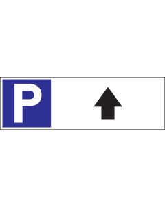 Parkeerbord "Parkeren rechtdoor" Dibond 340x110mm