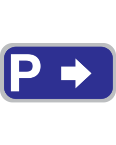 Parkeerbord "Parkeren rechts" aluminium 400x200mm