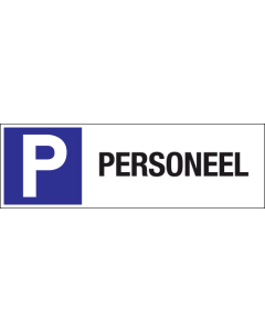 Parkeerbord "Personeel" Dibond 340x110mm