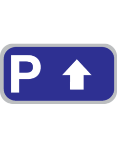 Parkeerbord "Parkeren rechtdoor" aluminium 400x200mm