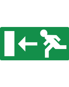 Sticker met pictogram nooduitgang links