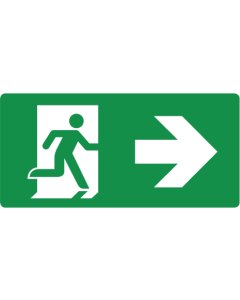 Forex bord met pictogram nooduitgang rechts ISO 7010