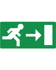 Sticker met pictogram nooduitgang rechts