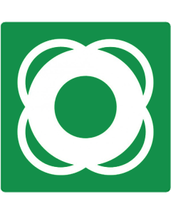 Bord met pictogram reddingsboei ISO 7010