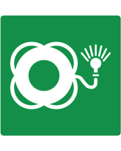 Bord met pictogram reddingsboei met licht ISO 7010
