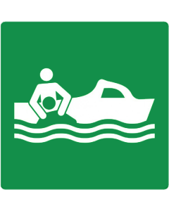 Sticker met pictogram reddingsboot ISO 7010