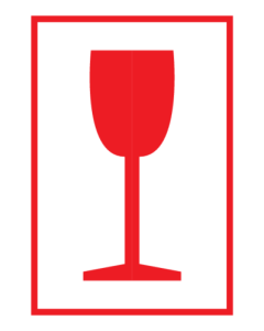 Sticker met pictogram Breekbaar