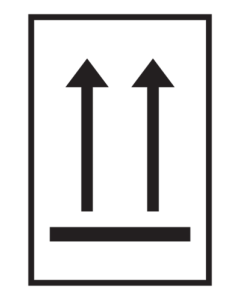 Sticker met pictogram Deze zijde boven zwart