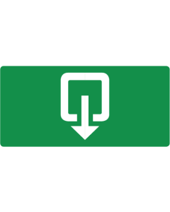 Opaal sticker met pictogram uitgang