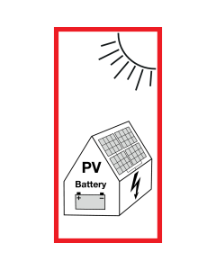 PV sticker voor PV installatie met batterij