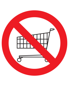 Sticker met pictogram Verboden voor winkelwagens (Raamsticker)