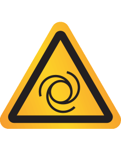 Reflecterende sticker met pictogram "Waarschuwing Automatisch Startende Machine"