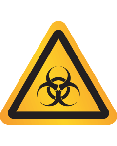 Reflecterende sticker met pictogram "Waarschuwing Biologisch Gevaar"