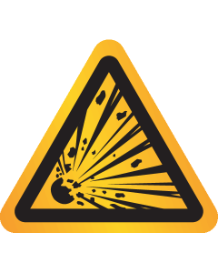 Reflecterende sticker met pictogram "Waarschuwing Explosieve Stoffen"