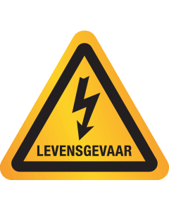 Reflecterende sticker met pictogram "Waarschuwing Levensgevaar Elektriciteit" - ISO 7010 - W012