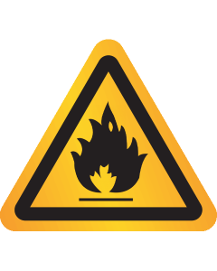 Sticker ontvlambare stoffen reflecterend