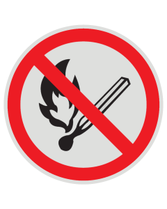Reflecterende sticker met pictogram Roken en Open vuur verboden ISO7010 - P003