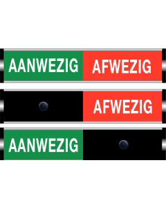 Schuifbord "Aanwezig - Afwezig"