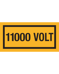 Sticker met tekst "11000 Volt"