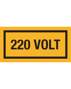 Sticker met tekst "220 Volt"