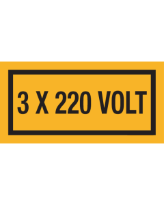 Sticker met tekst "3x220 Volt"