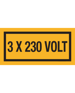 Sticker met tekst "3x230 Volt"