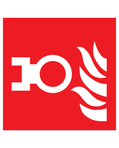 Sticker met pictogram van een aansluitpunt droge blusleiding - NEN 3011