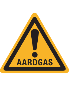Sticker met pictogram "Waarschuwing Aardgas"