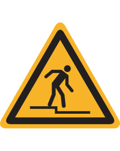 Sticker met pictogram "Opgepast afstapje" - ISO 7010 - W070