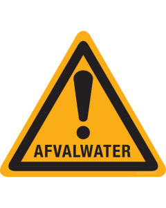 Sticker met pictogram "Waarschuwing Afvalwater"