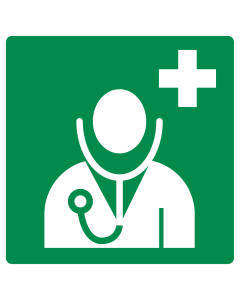 Sticker met pictogram arts / dokter
