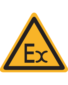 Sticker met pictogram "EX explosiegevaar" (Atex)