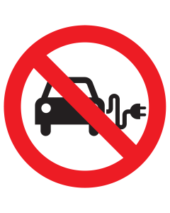 Sticker met pictogram "Auto Opladen Verboden"