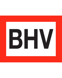 Sticker met tekst BHV